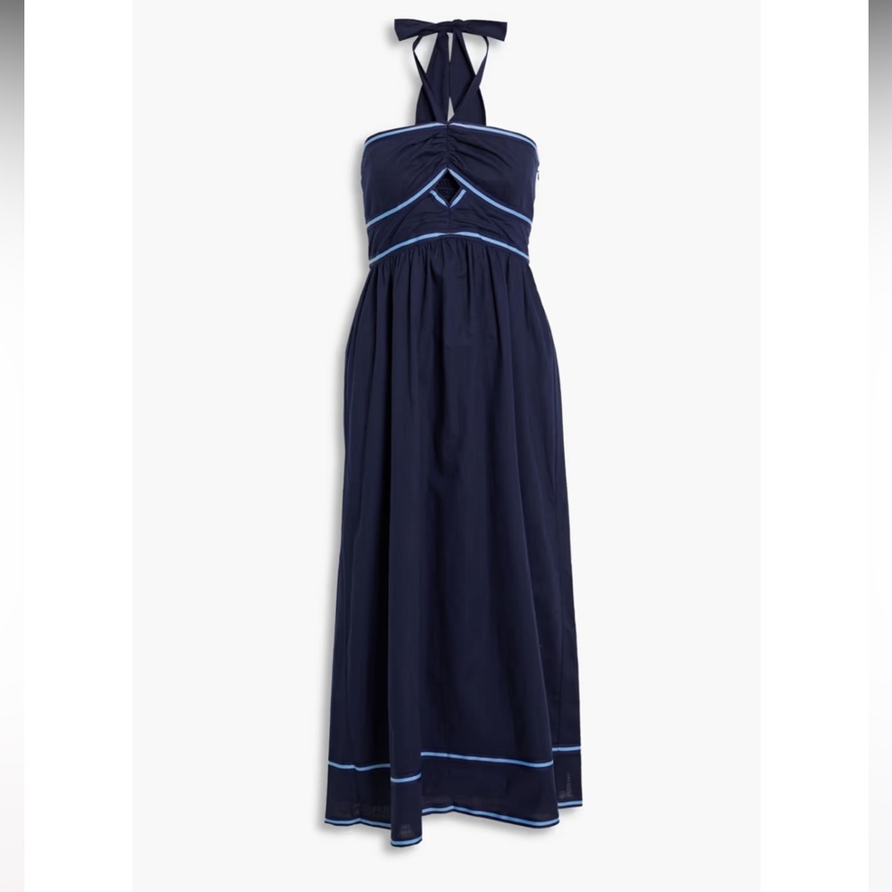 Sachin & Babi Reid Cutout Cotton Halterneck Midi Dress